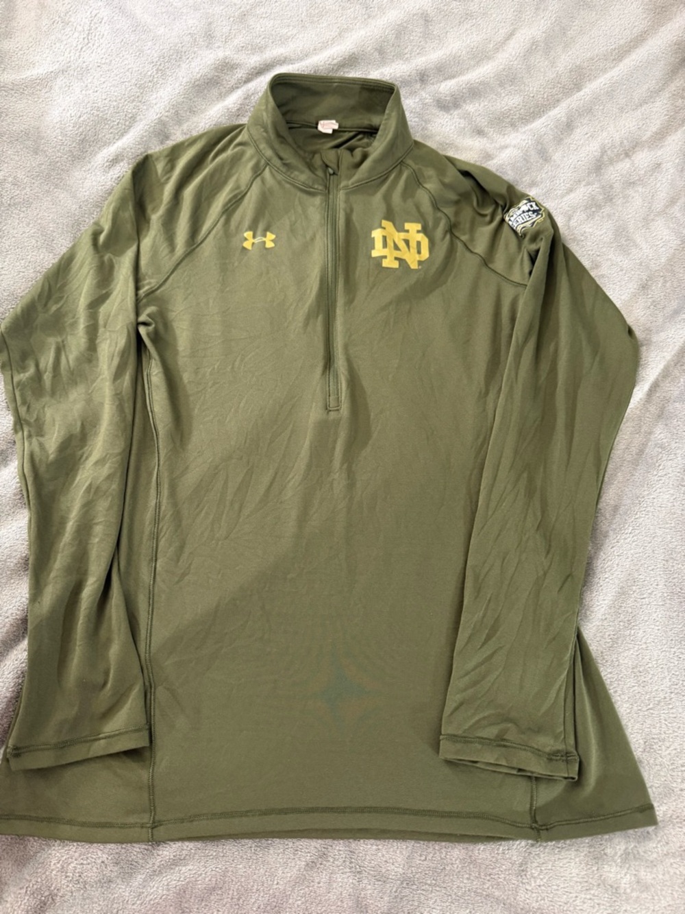 Under Armour Men's Notre Dame  Shamrock Series Olive Green Medium Pullover